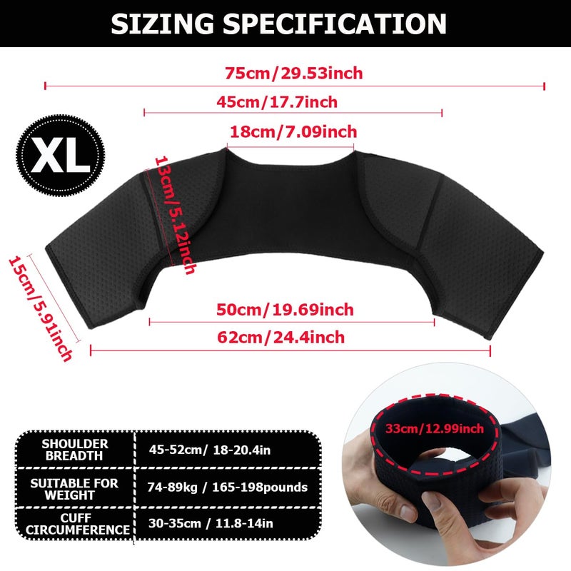 FERCAISH Double Shoulder Brace, Breathable Sports Protective Gear for Chronic Tendinitis Pain Relief, Shoulder Strap Brace for Sleeping Outdoor Lifting Sports(XL) - Image 2